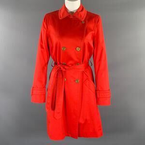 COACH Size S Orange Cotton Double Breasted Trench Coat